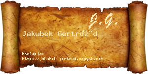Jakubek Gertrúd névjegykártya